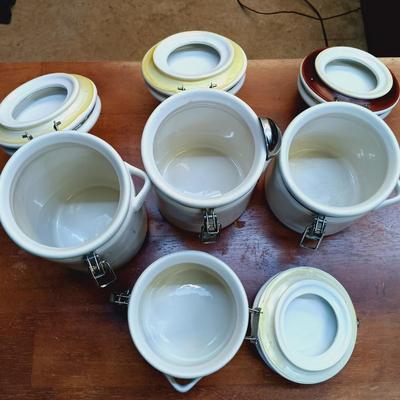 LOT 117: Temp-Tations Green Casserole Dishes with OGGI Canisters & Le Gourmet Chef Dishware