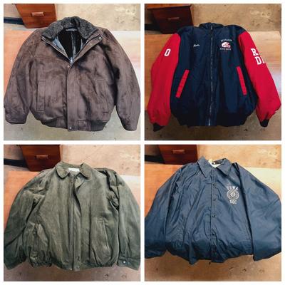 LOT 119: Dockers Suede and Faux Fur Jacket, Tehama Soft Shell Jacket, Boathouse Sports Jacket & USWA Jacket