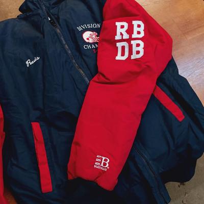 LOT 119: Dockers Suede and Faux Fur Jacket, Tehama Soft Shell Jacket, Boathouse Sports Jacket & USWA Jacket