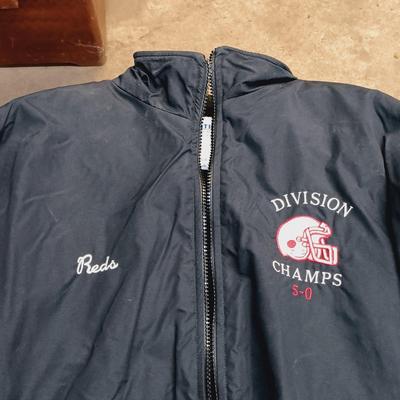 LOT 119: Dockers Suede and Faux Fur Jacket, Tehama Soft Shell Jacket, Boathouse Sports Jacket & USWA Jacket