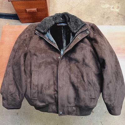 LOT 119: Dockers Suede and Faux Fur Jacket, Tehama Soft Shell Jacket, Boathouse Sports Jacket & USWA Jacket