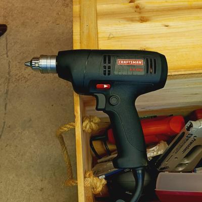 LOT 120: Black&Decker JS500 Jigsaw, Craftsman 1/4 Sheet Sander, Craftsman 3/8" Corded Drill & More