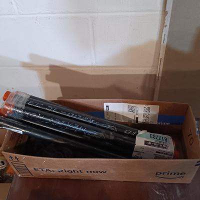 LOT 124: Standard Clay Co. C/4-6 Brown Clay, NIP Wire and Pipes, Marco Wonderglaze Paints, Work Table & More