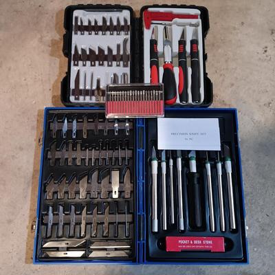 LOT 125: Pair of Metal Trolleys with Bauer Rotary Tool, Punch Sets, Black&Decker 3/8" Corded Drill & More