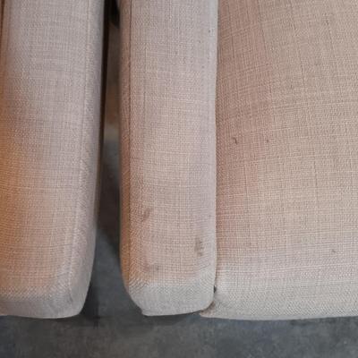 LOT 128: Modern Sloping Arm Upholstered Accent Chairs