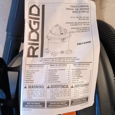 LOT 129: Ridgid HD16400 Wet Dry Shop-Vac