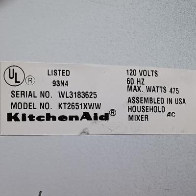 LOT 132: KitchenAid KT2651XWW Epicurean 6qt Stand Mixer with Accessories