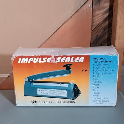LOT 133: Geryon Vacuum Sealer System, Impulse Sealer, X-Acto Paper Cutter & ThermaMist Pro Humidifying Space Heater