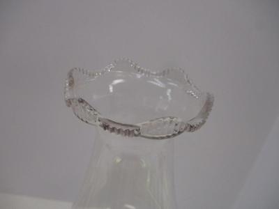Antique Clear Glass Pedestal Oil Lamp