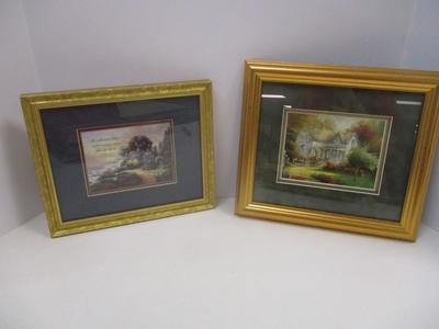 Thomas Kinkade Print "A New Day Dawning" & "Home Is Where The Heart Is"