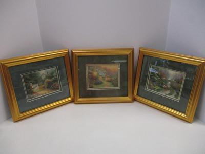 Thomas Kinkade "Hidden Cottage" "Stillwater Bridge" & "Glory Of Evening" Prints