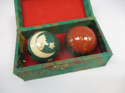Sand Art & Vintage Chinese Iron Ball Direction Meditation Relaxation Stress Relief Balls