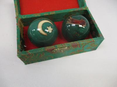 Sand Art & Vintage Chinese Iron Ball Direction Meditation Relaxation Stress Relief Balls
