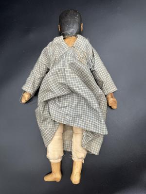 Hand Carved Wooden Folk Art Primative Doll
