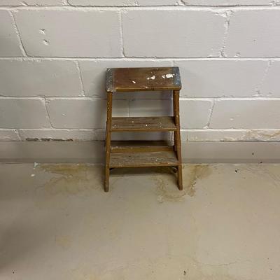 LOT 21B: Wooden Ladders, Step Stool & Magna Cart