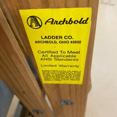 LOT 21B: Wooden Ladders, Step Stool & Magna Cart