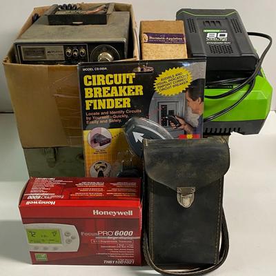 LOT 27B: Tools & Household Items: Circuit Breaker Finder NIP, Honeywell FocusPro 6000, Greenworks Pro Battery Charger & More