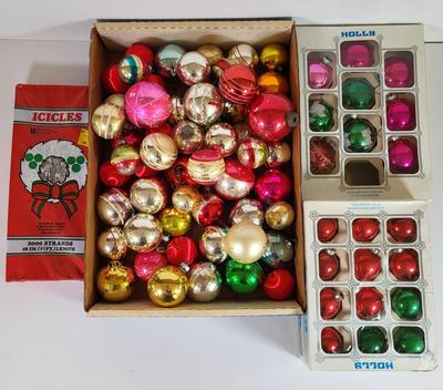 LOT 188L: Vintage Holiday Ball Ornaments Made in USA, Shiny Brite and More