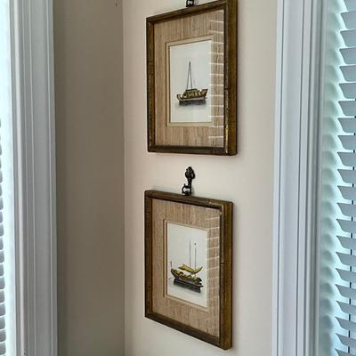 Sale Photo Thumbnail #1233: Double matted on each
Both: 2.75" wide x 8.75" high