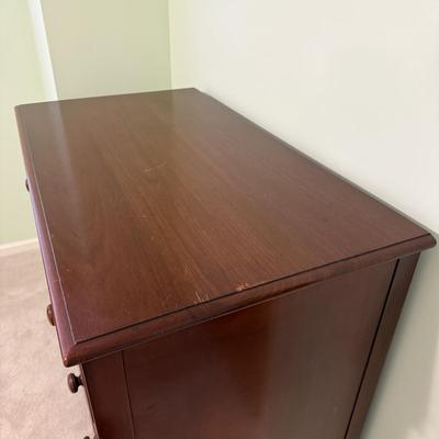 Solid Wood Dresser with Hand-Painted Accent