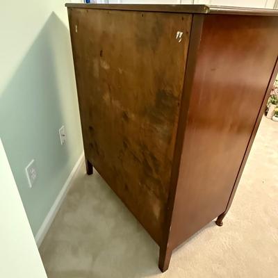 Solid Wood Dresser with Hand-Painted Accent