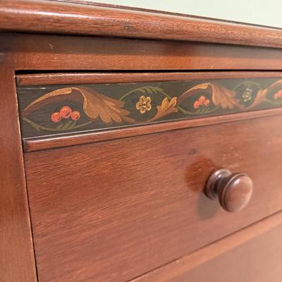 Solid Wood Dresser with Hand-Painted Accent