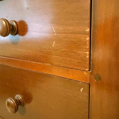 Solid Wood Dresser with Hand-Painted Accent