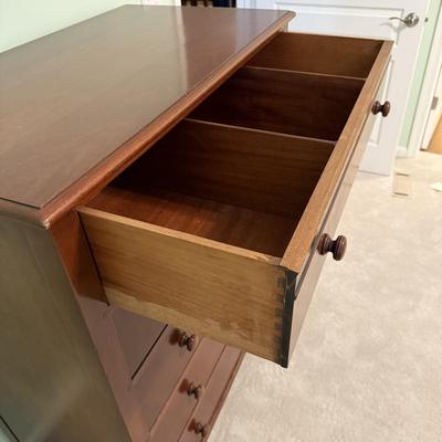 Solid Wood Dresser with Hand-Painted Accent