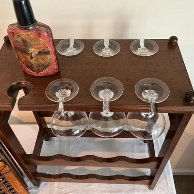 Sale Photo Thumbnail #1326: Total of 7 glasses
Rack: 17.5" wide x 9" deep x 19" high