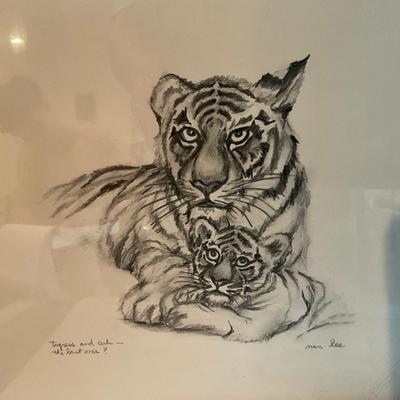 Sale Photo Thumbnail #1392: Also comes with various small animal art pieces
Tiger: 14" wide x 11" high
The Nativity: 14" wide x 11" high