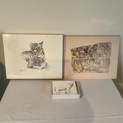 Sale Photo Thumbnail #1389: Also comes with various small animal art pieces
Tiger: 14" wide x 11" high
The Nativity: 14" wide x 11" high