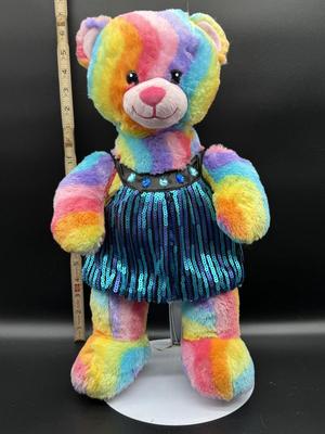 Retired Rainbow Build a Bear in Blue Sequins Romper