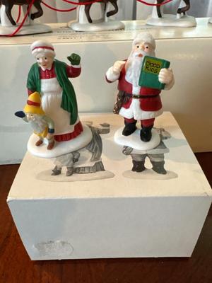 Department 56 Santa and eight reindeer’s and Mr. and Mrs. Claus
