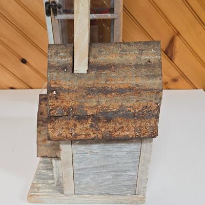 LOT 63P: Country Cottage Decor Including Ceramic Pitcher, Wooden Church, and More