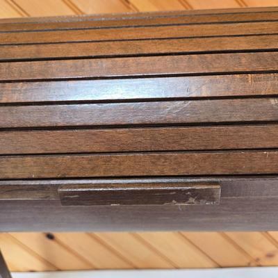 LOT71P: MCM Danish Style Roll Top Sewing Box