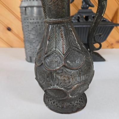 LOT 149F: Cast Iron Eagle Cachepot and More