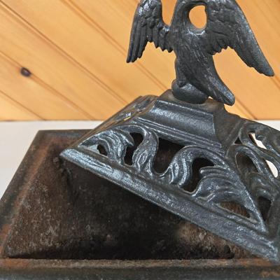 LOT 149F: Cast Iron Eagle Cachepot and More