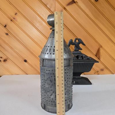 LOT 149F: Cast Iron Eagle Cachepot and More