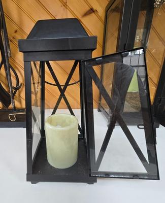 LOT 153F: Fireplace Tool Set and Two Lanterns