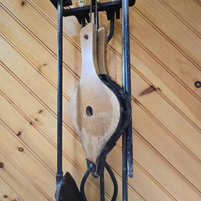 LOT 153F: Fireplace Tool Set and Two Lanterns