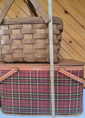 LOT 156F: Vintage Redmon Peru Ind. Picnic Basket and Basketville Picnic Basket
