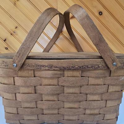 LOT 156F: Vintage Redmon Peru Ind. Picnic Basket and Basketville Picnic Basket