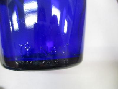 Cobalt Blue Ty Nant Still Spring Water Bottle Souvenir Cloth Quilted Fabric Storage Box