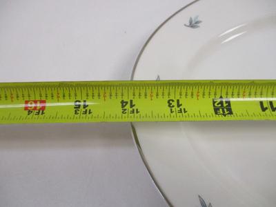 Celeste Syracuse China Made In America Platter Platinum Trim Blue Leaves
