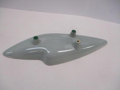 Mid-century Modern Royal Haegar Pint & Gray Footed Serving Dish Art Deco