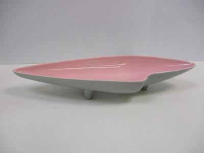 Mid-century Modern Royal Haegar Pint & Gray Footed Serving Dish Art Deco