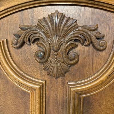 Ornate Queen Headboard with Bed Frame