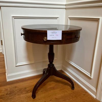 F701 Mahogany Round Faux Drawer Table