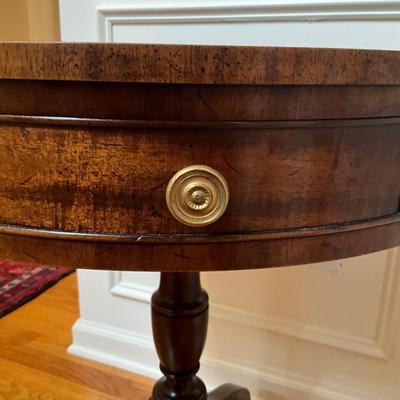 F701 Mahogany Round Faux Drawer Table