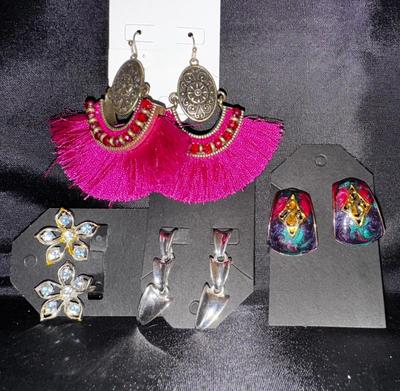 Earring and Christmas Button Cover Lot